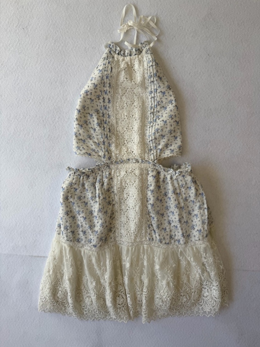 Love Shack Fancy Kesia Halter Neck Dress Size M - Picture 3 of 9